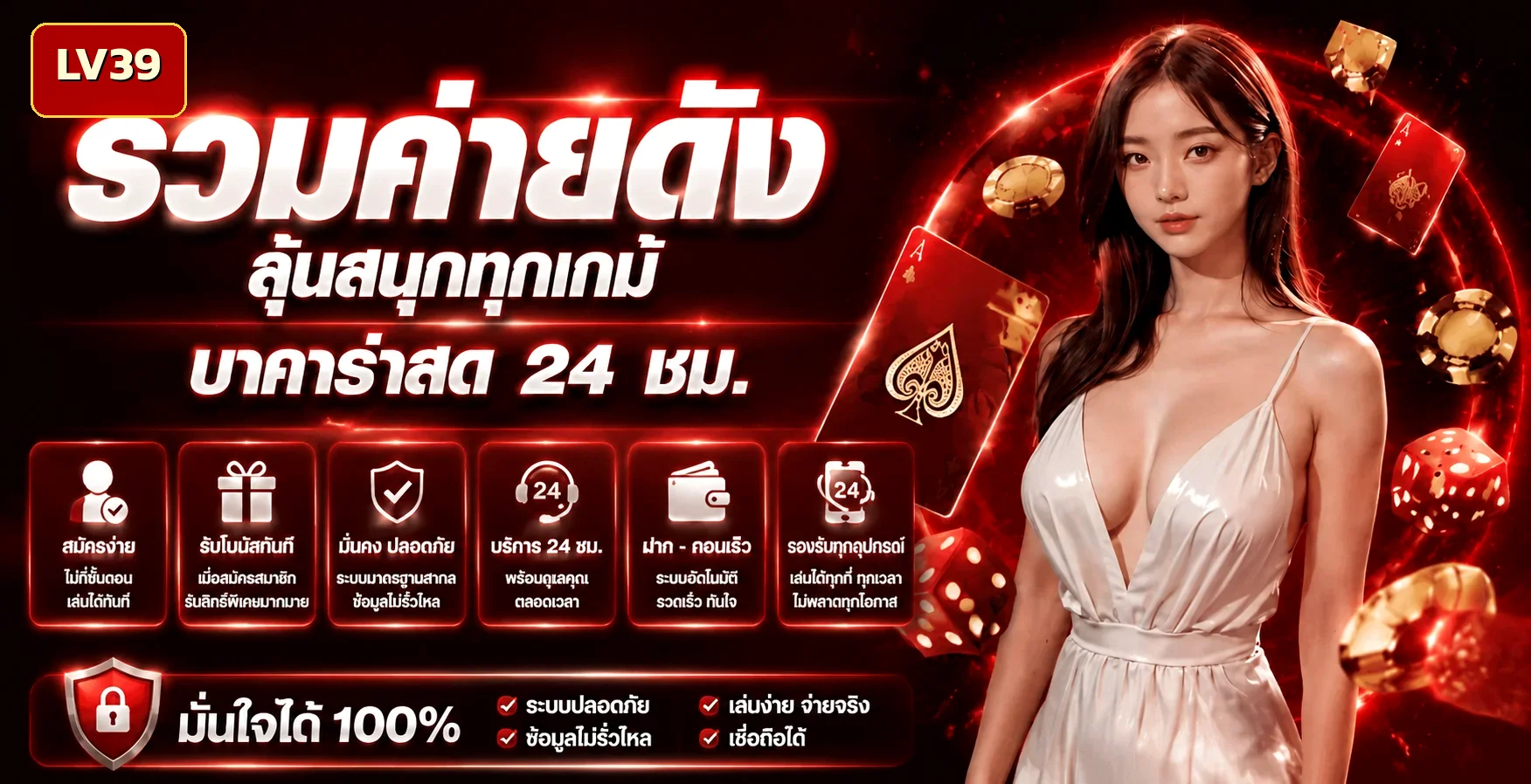 รวมค่ายเกมสล็อตและคาสิโนสดบน LV39